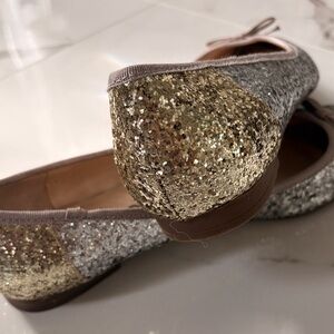 Unisa Glitter Ballet Flats in Gold and Silver